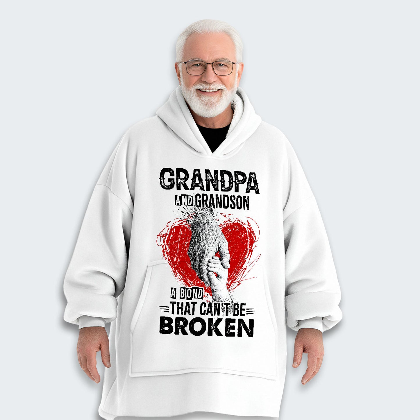 Grandpa And Grandson A Bond That can't Be Broken Hoodie Blanket 240126