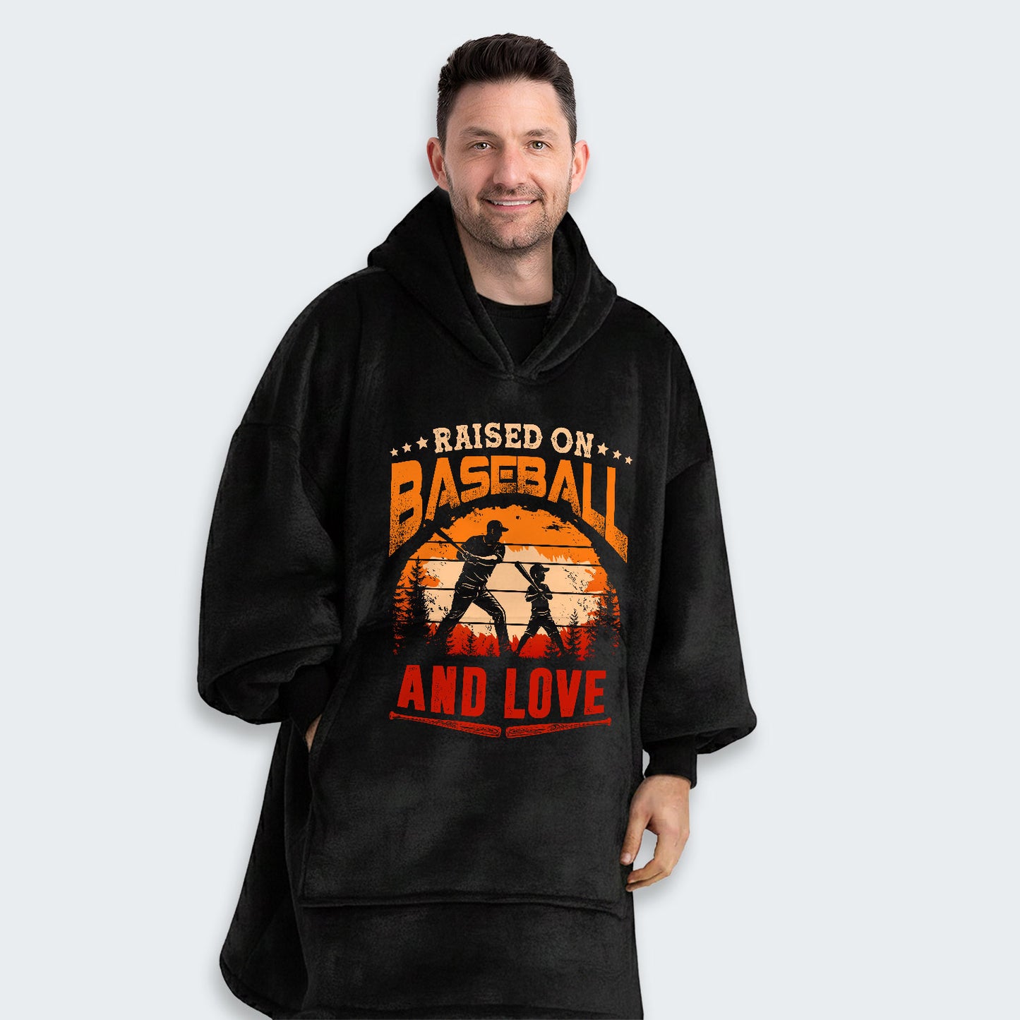 Raised on baseball and love. Hoodie Blanket 510126