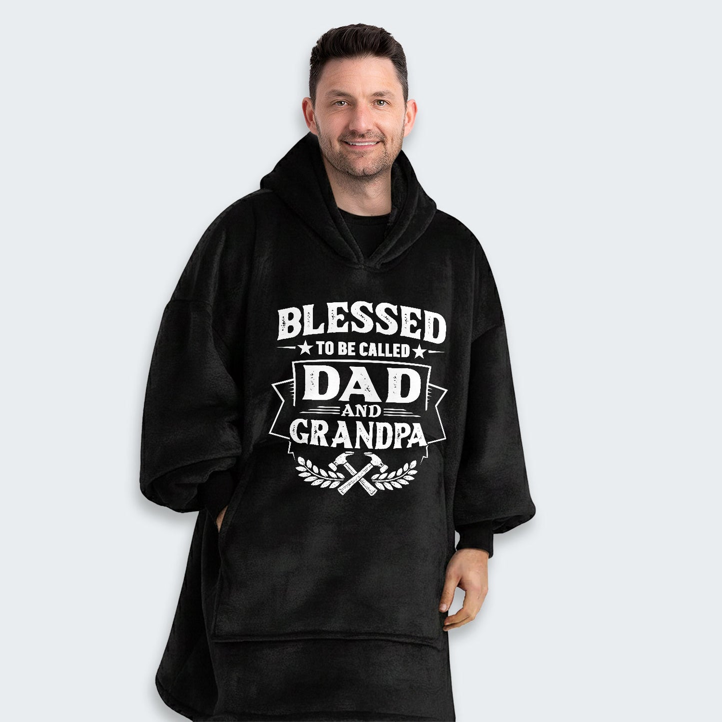 Blessed to be called Dad and Grandpa Hoodie Blanket 210126