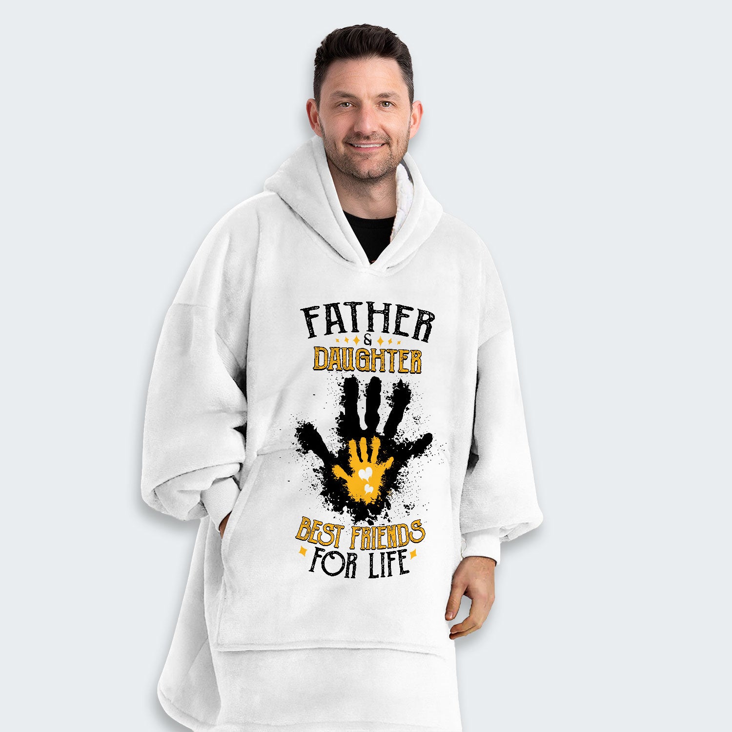 Father & Daughter Best Friends For Life Hoodie Blanket 200126