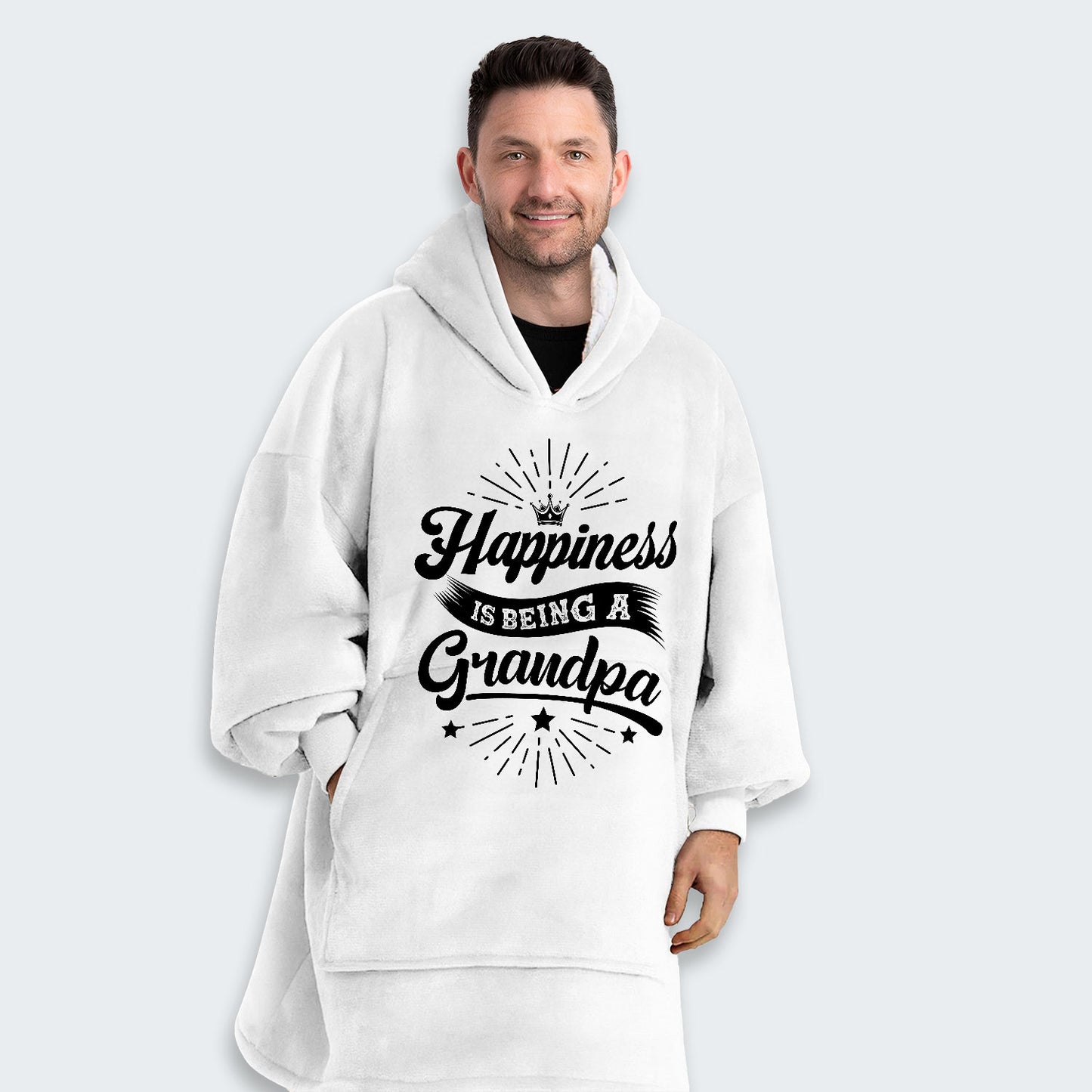 Happiness Is Being A Grandpa Hoodie Blanket 370126
