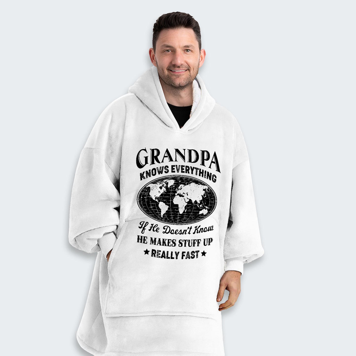 Grandpa Knows Everything Hoodie Blanket 450126