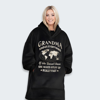 Grandma Knows Everything Hoodie Blanket 450126