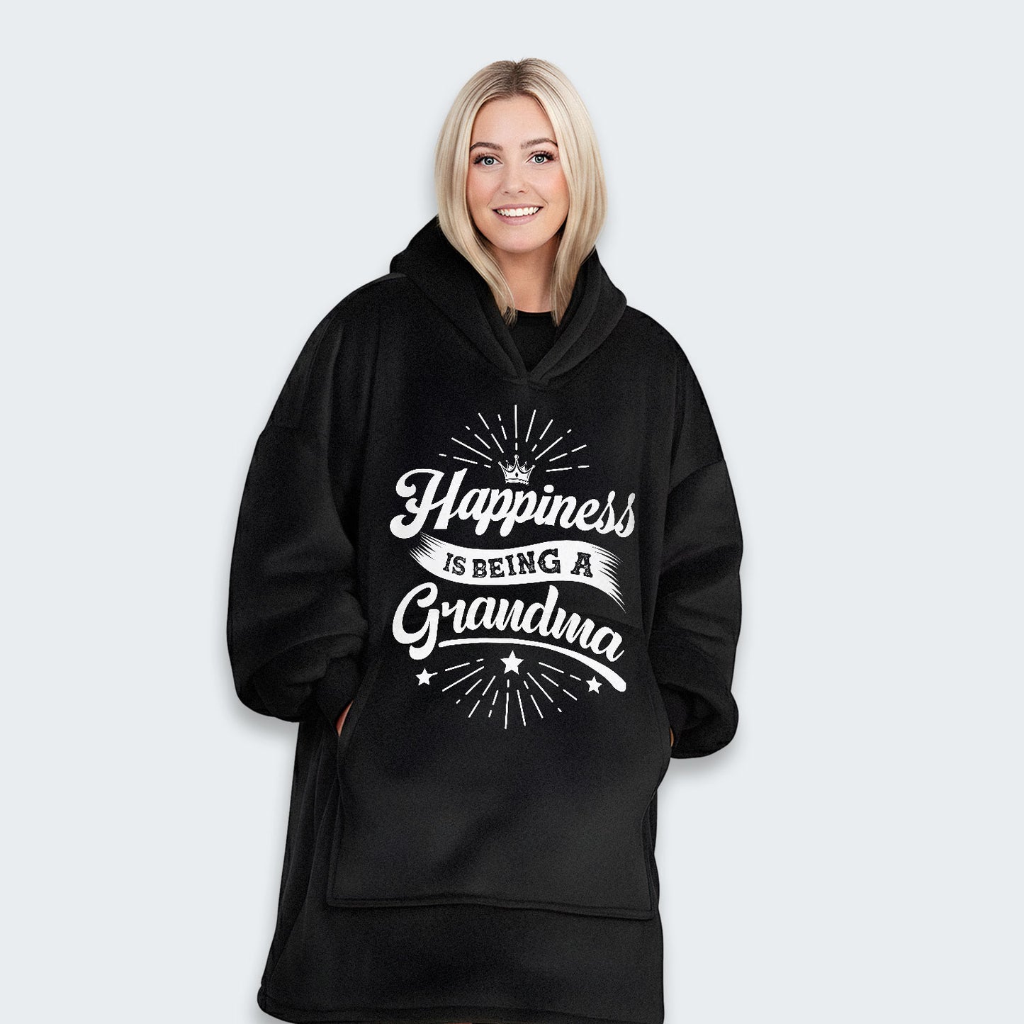 Happiness Is Being A Grandma Hoodie Blanket 370126