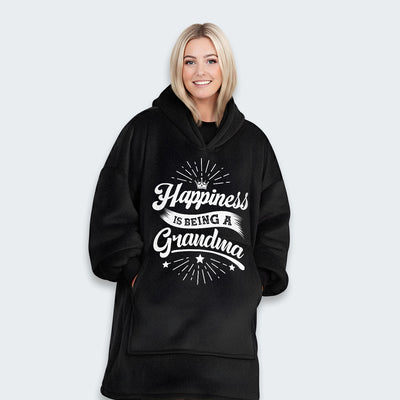 Happiness Is Being A Grandma Hoodie Blanket 370126