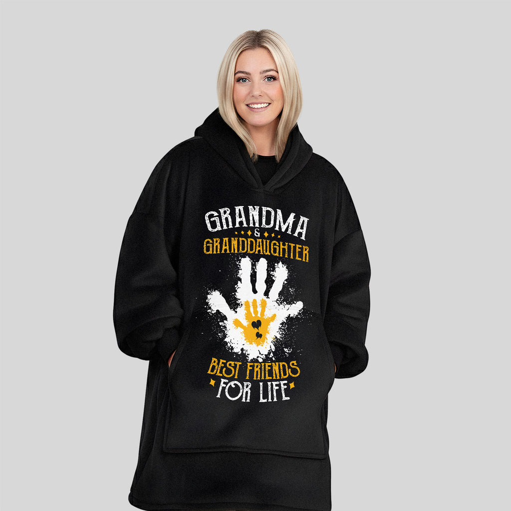 Grandma & Granddaughter Best Friends For Life Hoodie Blanket