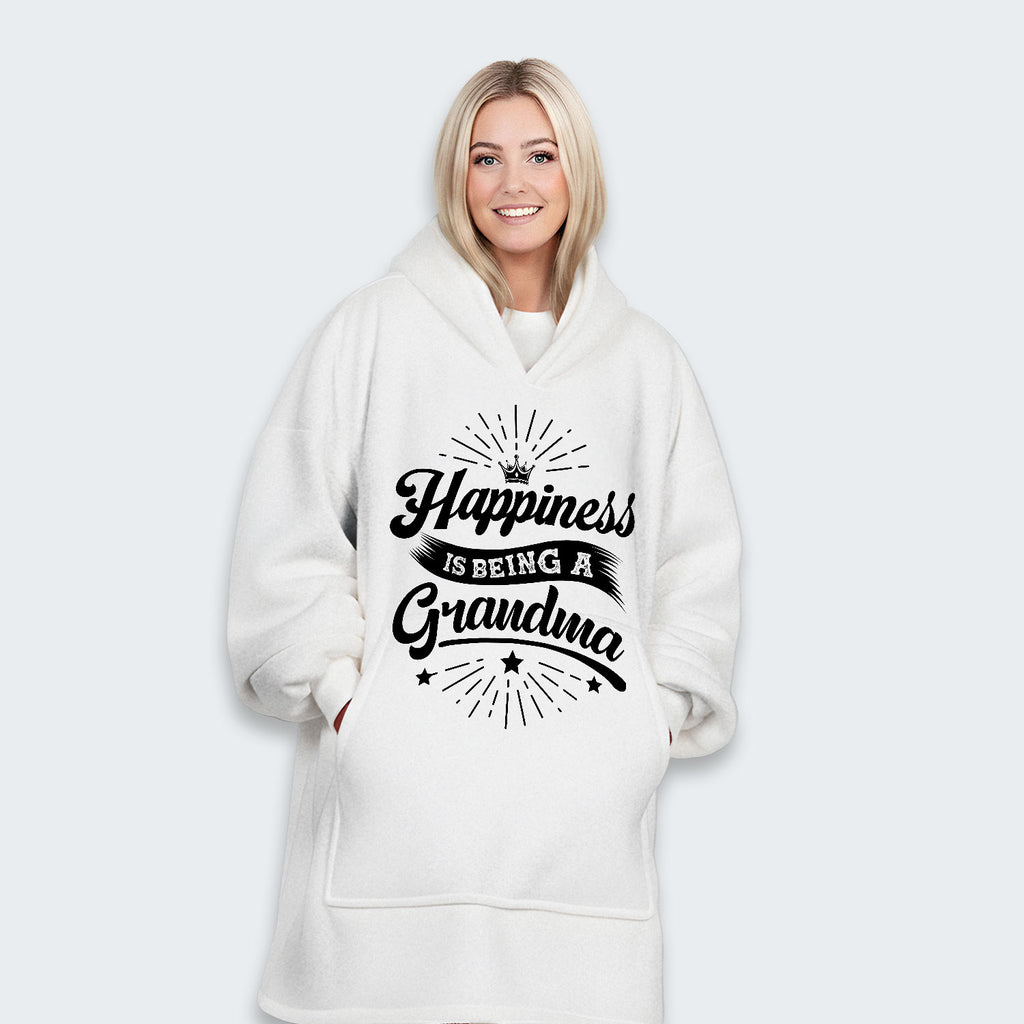 Happiness Is Being A Grandma Hoodie Blanket 370126