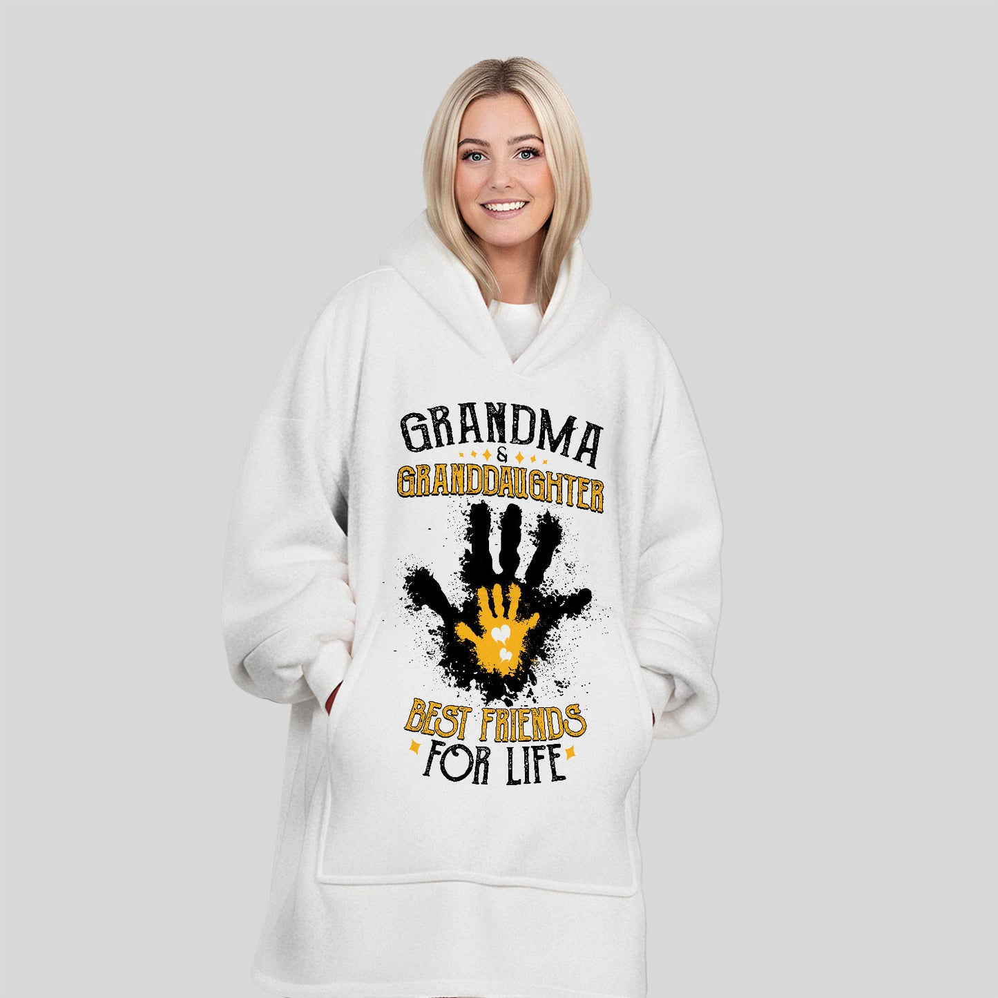 Grandma & Granddaughter Best Friends For Life Hoodie Blanket 020126