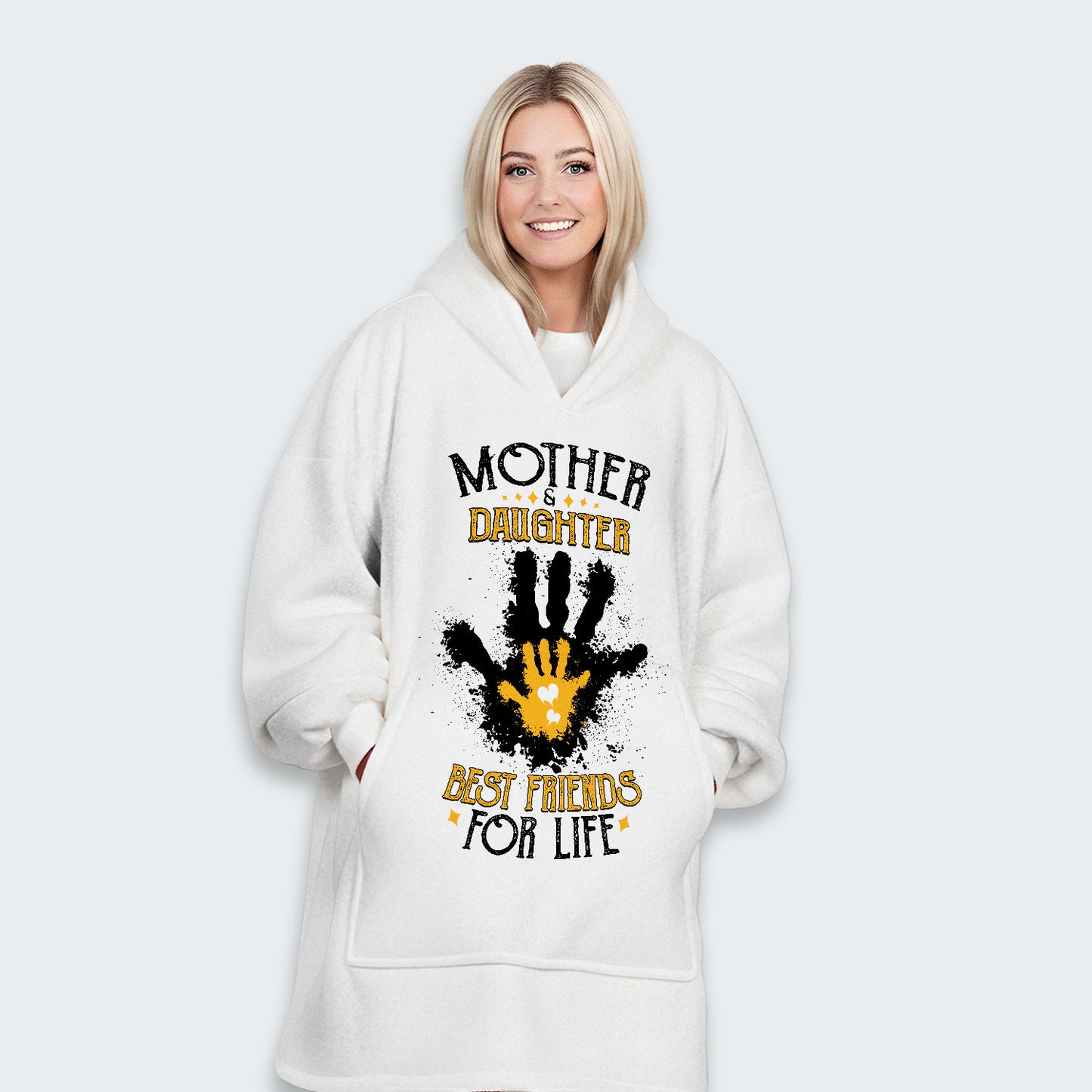 Mother & Daughter Best Friends For Life Hoodie Blanket 200126