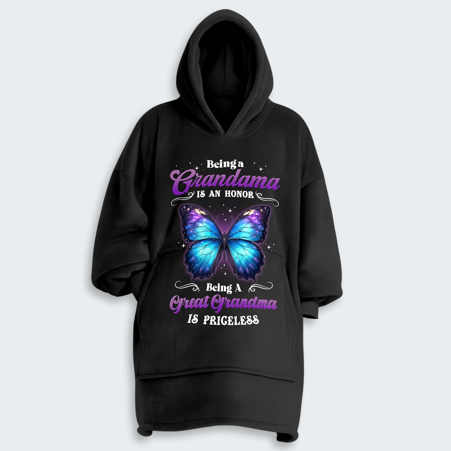Being A Grandma Is An Honor Being A Great Grandma Is Priceless Hoodie Blanket 090126