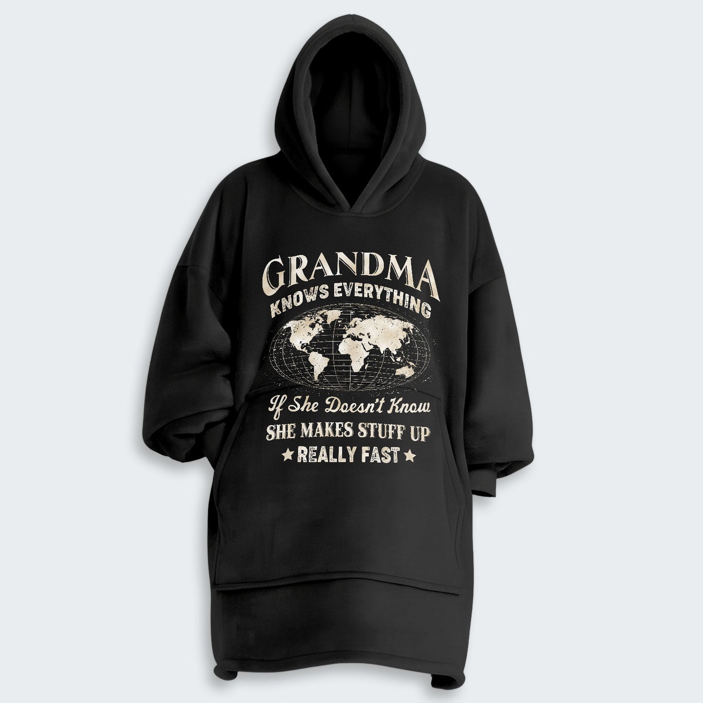 Grandma Knows Everything Hoodie Blanket 450126