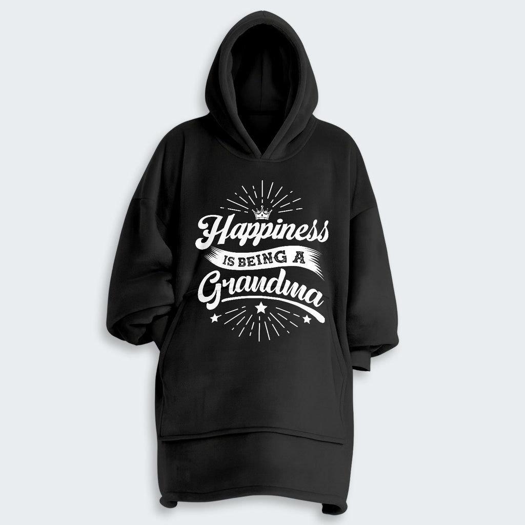 Happiness Is Being A Grandma Hoodie Blanket 370126
