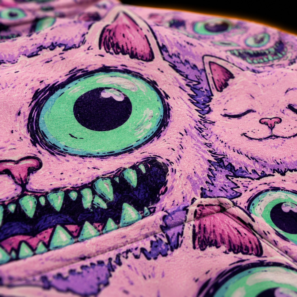 Crosfil House Pets Hoodie — Pastel Goth Monster Cat All-Over Print