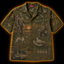 Crosfil Last Light Hawaiian Shirt — Bigfoot Hunt Olive Toile Print