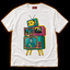 Prime Time Panic white T-shirt — retro pop art tv stack horror print