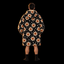 Pumpkin Daisies Unisex Hoodie Blanket — Jack-O'-Lantern Floral Print