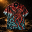 Red Tide Hawaiian Shirt — Crimson Sea God Print