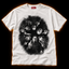 Rude Awakening white T-shirt — horror icons engraved scratchboard print