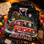 Slay Ride hoodie folded with a road map, Christmas lights, a VHS tape and fuzzy dice