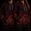 Crosfil Surfacing Hoodie — Red Kraken Tentacle All-Over Print