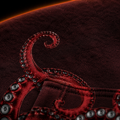 Crosfil Surfacing Hoodie — Red Kraken Tentacle All-Over Print