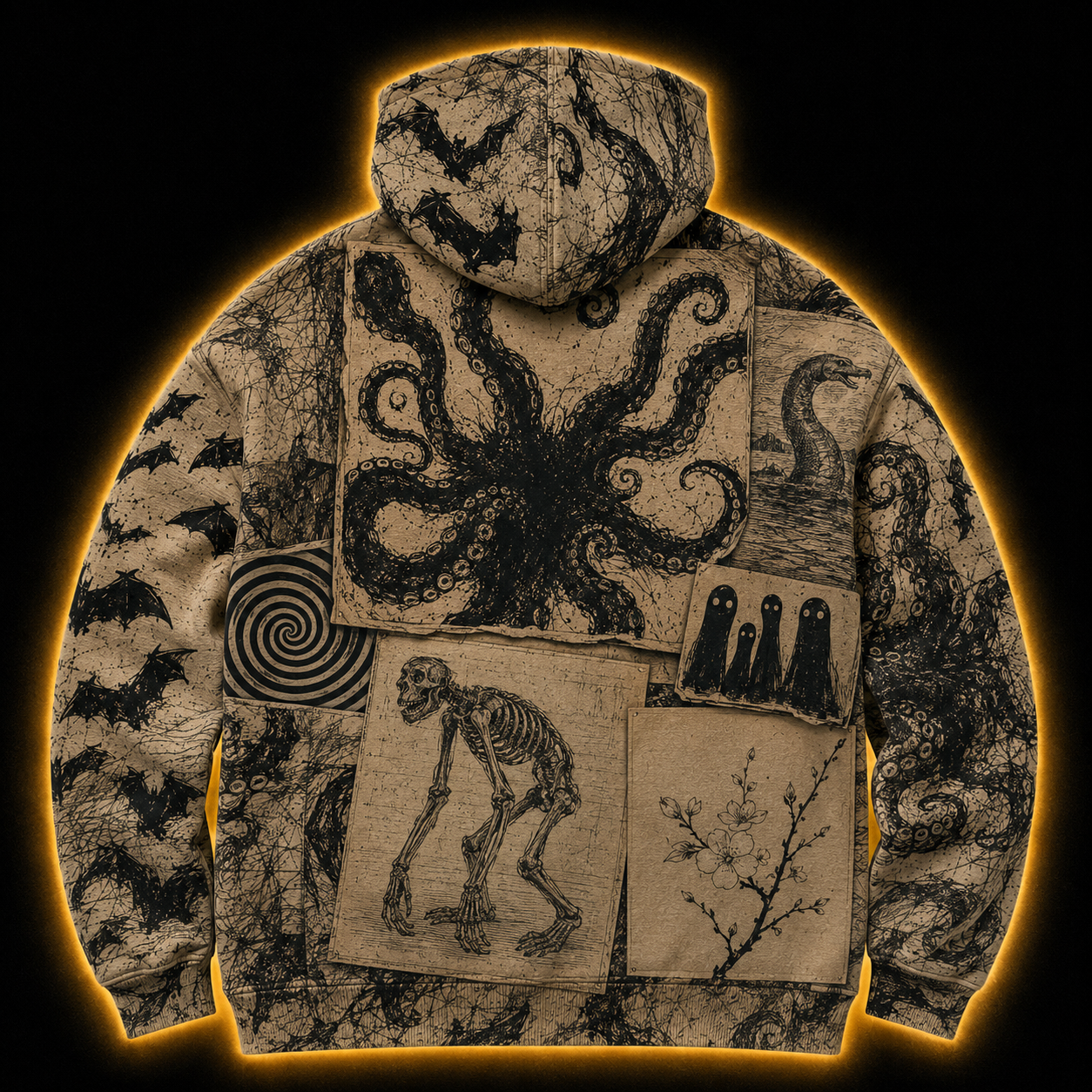 Crosfil The Archive Hoodie — Cryptid Ink Studies Dark Academia Print