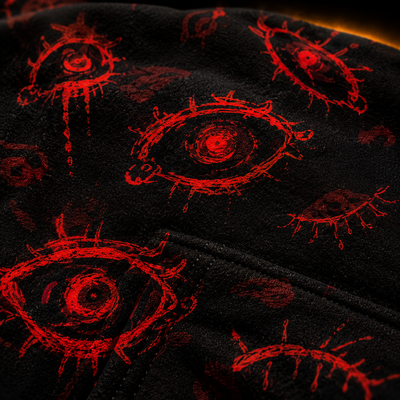 Crosfil Witness Hoodie — Red Eyes Gothic Horror All-Over Print