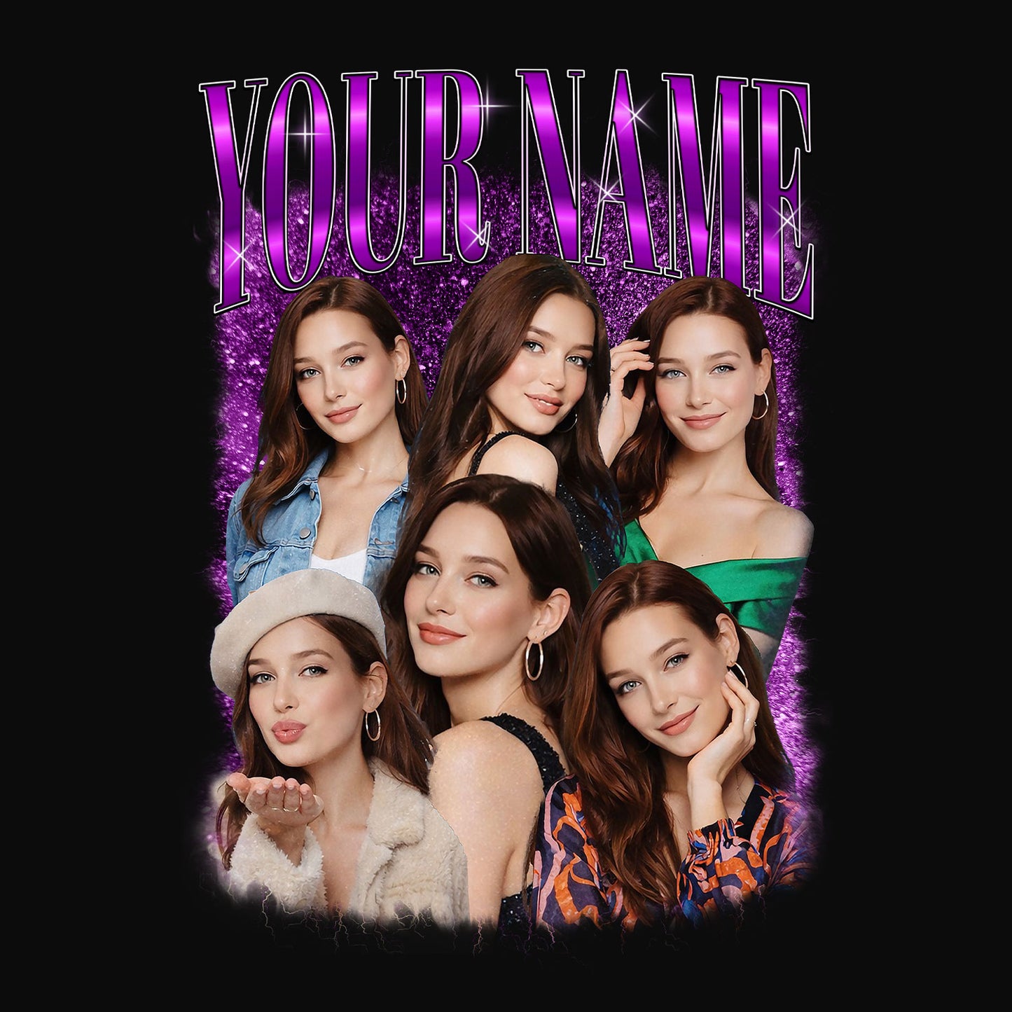 Custom Face Photo T-Shirt – Personalized Face Tee - 100226