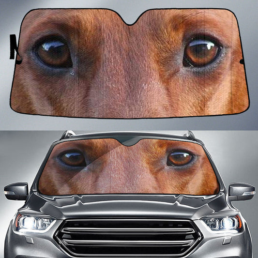 Dachshund Eyes Car Sun Shade 94