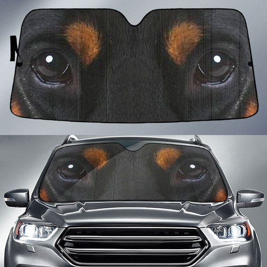 Doberman Pinscher Eyes Car Sun Shade 94