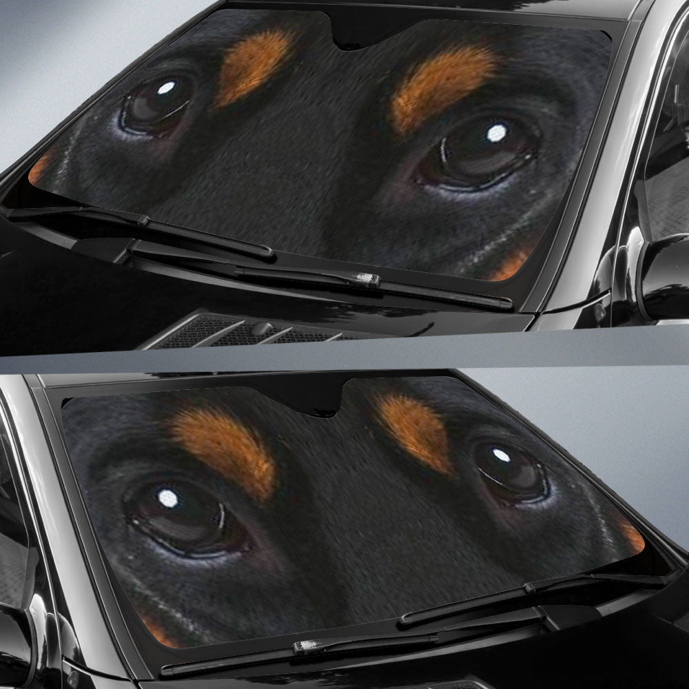 Doberman Pinscher Eyes Car Sun Shade 94