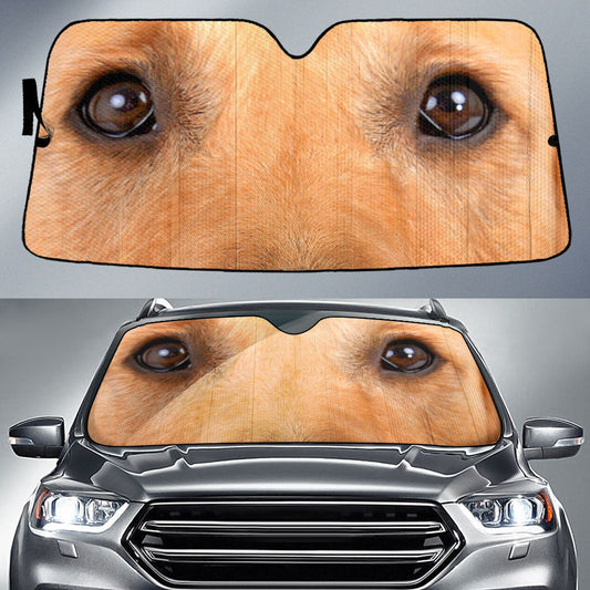 Golden Retriever Eyes Car Sun Shade 94