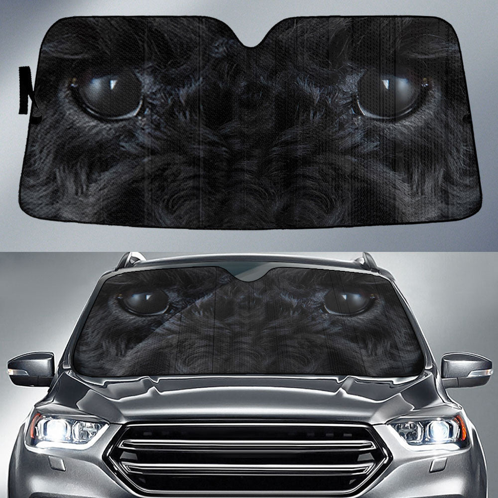 Black Poodle Eyes Car Sun Shade 94