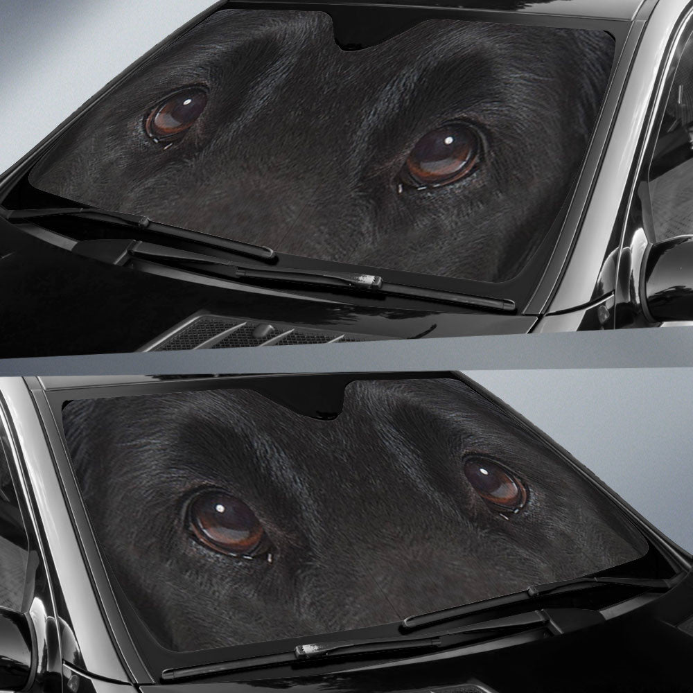 Flat-coated Retriever Eyes Car Sun Shade 94