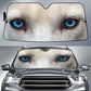 Blue Eyed White Husky Eyes Car Sun Shade 94