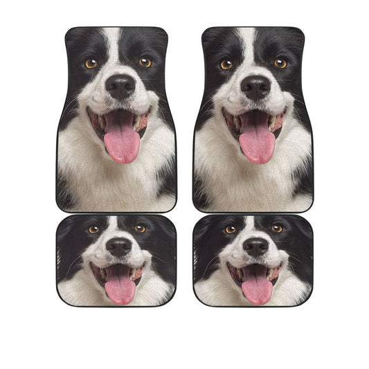 Border Collie Dog Funny Face Car Floor Mats 119