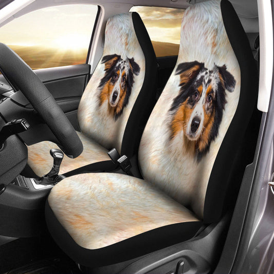 Australian Shepherd Dog Funny Face Car Seat Covers 120