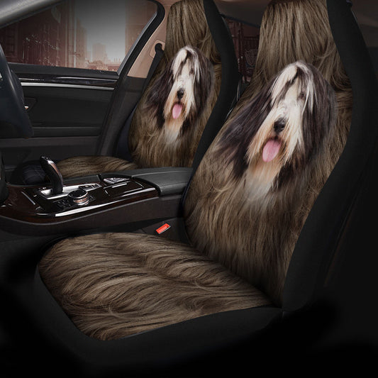 Bearded Collie Dog Funny Face Car Seat Covers 120