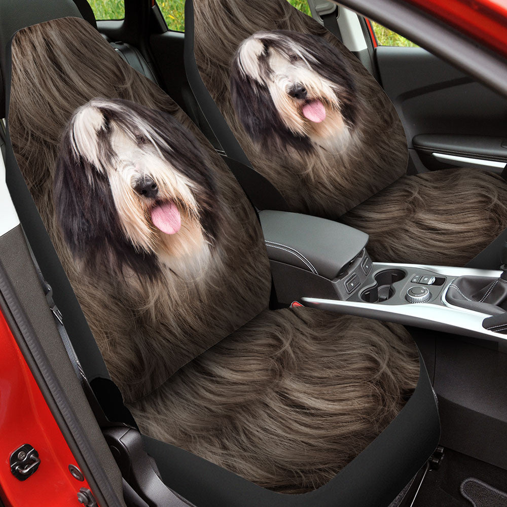 Bearded Collie Dog Funny Face Car Seat Covers 120