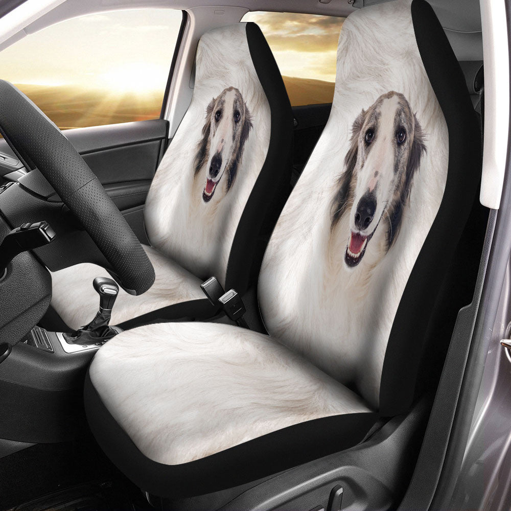 Borzoi Dog Funny Face Car Seat Covers 120