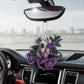 Weimaraner In Purple Rose Car Hanging Ornament