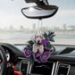 Weimaraner In Purple Rose Car Hanging Ornament