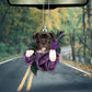 Staffordshire Bull Terrier In Purple Rose Car Hanging Ornament