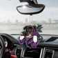 Staffordshire Bull Terrier In Purple Rose Car Hanging Ornament