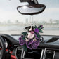 Staffordshire Bull Terrier In Purple Rose Car Hanging Ornament