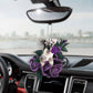 Schnauzer In Purple Rose Car Hanging Ornament