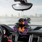 Rottweiler In Purple Rose Car Hanging Ornament