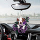 Pit Bull In Purple Rose Car Hanging Ornament