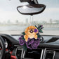 Pekingese In Purple Rose Car Hanging Ornament