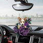 Heeler In Purple Rose Car Hanging Ornament